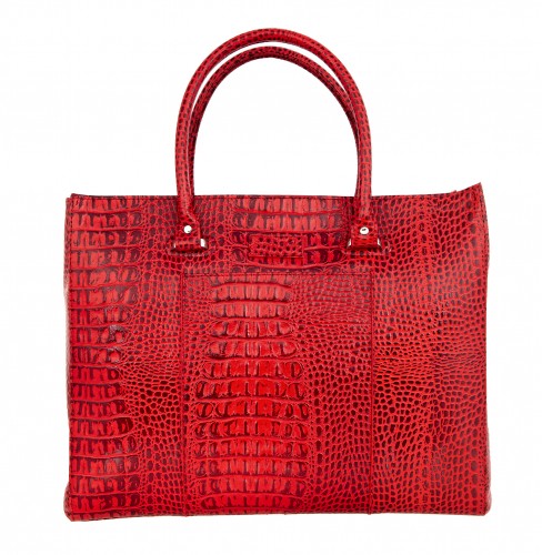 7524 Croco red Caprice Женская сумка Sergio Belotti