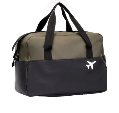 2-319 khaki/black сатин Сумка дорожная Antan
