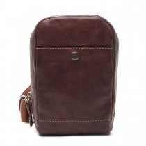 992470 dark brown-leather Сумка слинг Gianni Conti