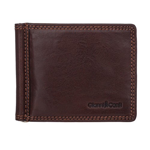 917101 dark brown Портмоне с зажимом Gianni Conti