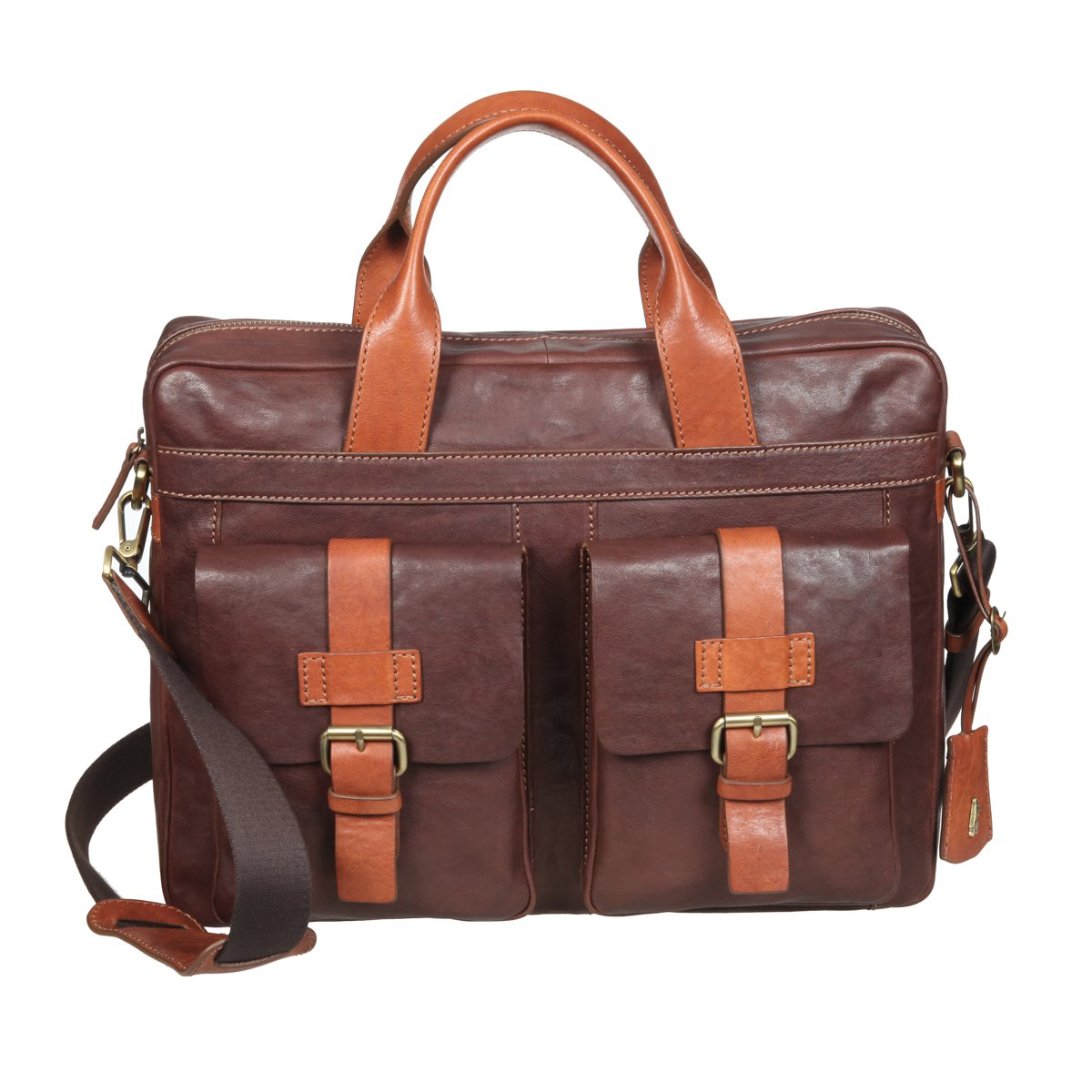 991355 dark brown-leather Бизнес-сумка Gianni Conti — в полный экран
