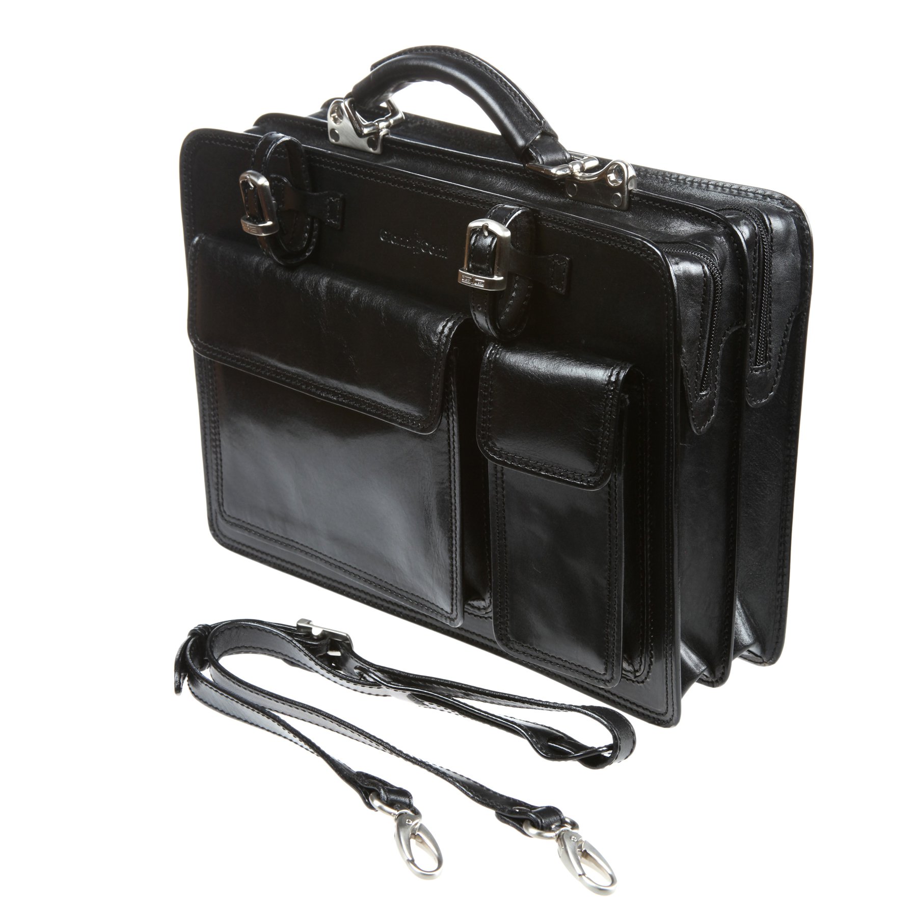 Портфель Gianni Conti 901010 black, 36x28 см, натуральная кожа, цвет чёрный — купить по цене 24 620 ₽ в интернет-магазине «Еврогалант»