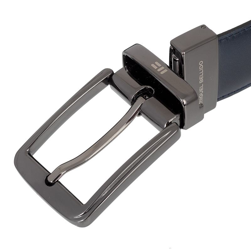 430/32 4835 navy blue/white 56 Ремень двухсторонний Miguel Bellido (длина 115-125) #4