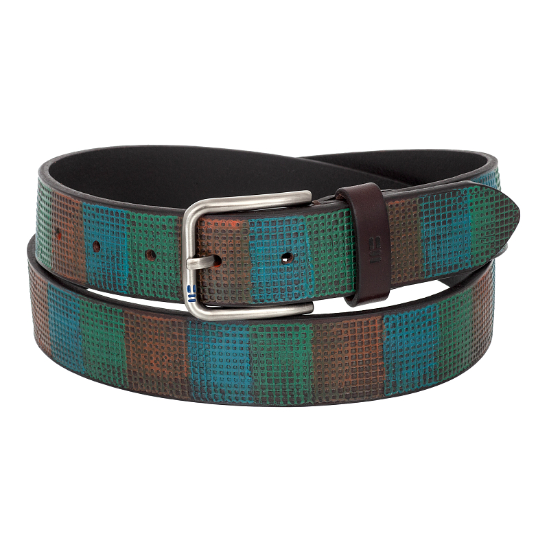 755/35 2652 brown-blue 64 Ремень Miguel Bellido (длина 105-115)