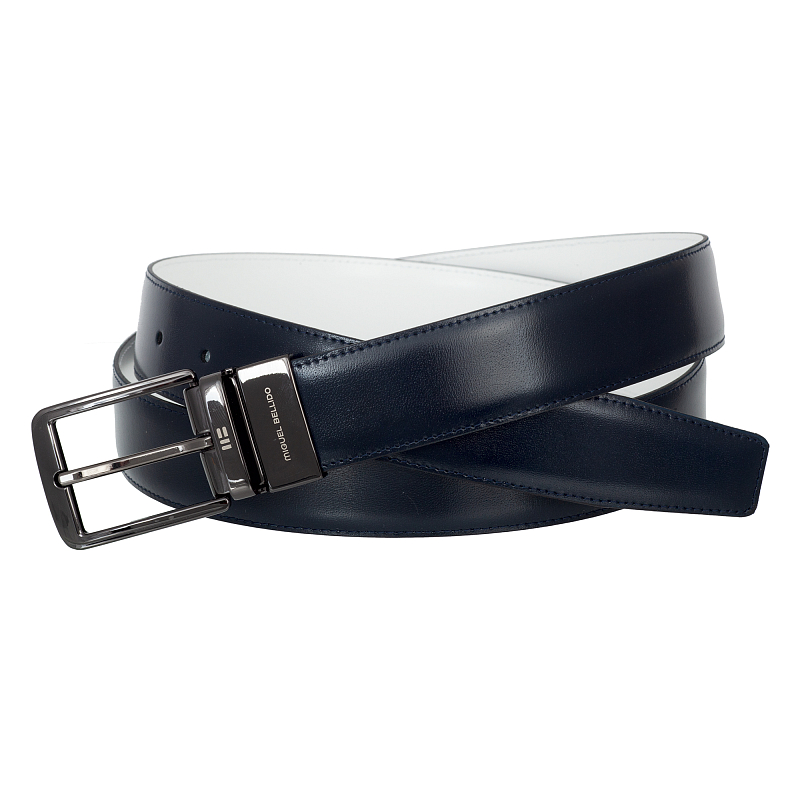 430/32 4835 navy blue/white 56 Ремень двухсторонний Miguel Bellido (длина 115-125) #2