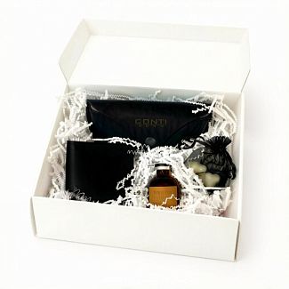 122 Black Подарочный набор (очечник, картхолдер, диффузор) Conti UOMO